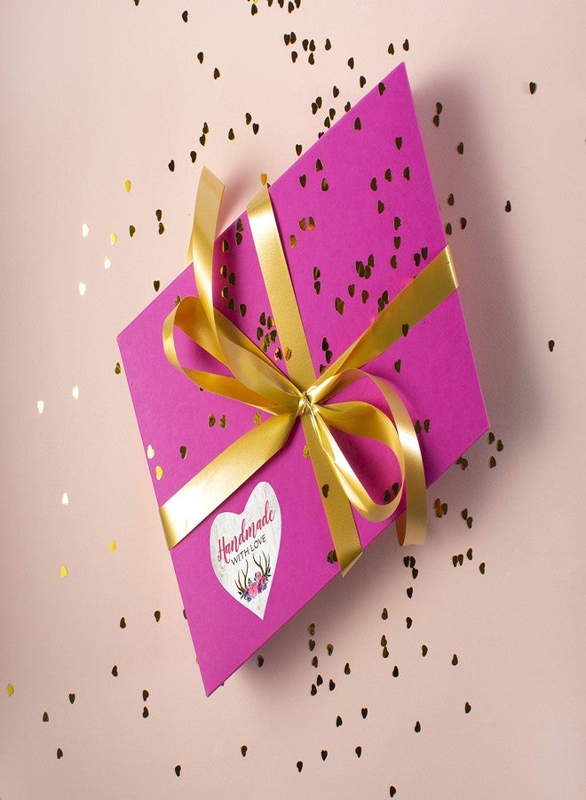 D2C Gift Wrap Handmade with Love Printed in Heart Shape Sticker, Ideal for Gift Wrapping, Packaging, Small Business, Corporate Gifts (90) - Image 5